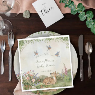 Gender Neutral Forest Arch and Fawn Baby Shower Napkins