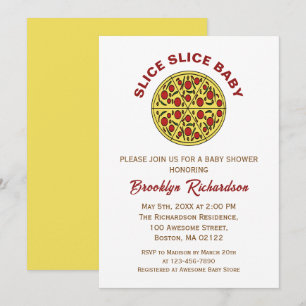 Gender Neutral Fun Pizza Slice Slice Baby Shower Invitation