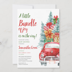 Gender Neutral Gifts Christmas Truck Baby Shower Invitation