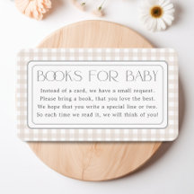 Gender Neutral Gingham Books for Baby Shower