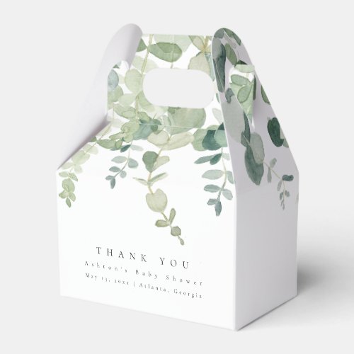 Gender Neutral Greenery Baby Shower Favor Box