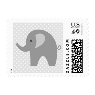 Gender neutral grey elephant baby shower stamps