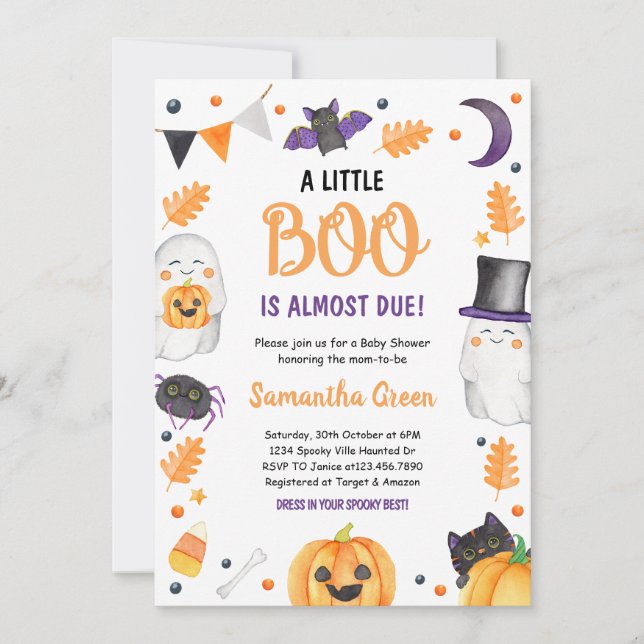 Gender Neutral Halloween Baby Shower Invitation (Front)