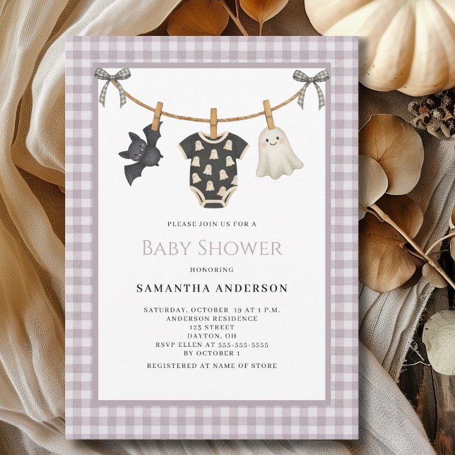 Gender Neutral Halloween Clothesline Baby Shower Invitation (Creator Uploaded)