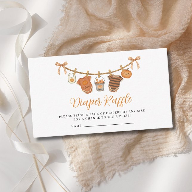 Gender Neutral Halloween Diaper Raffle Baby Shower Enclosure Card (Creator Uploaded)