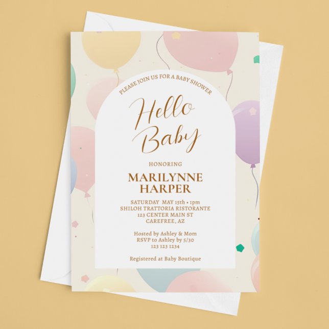 Gender Neutral Hello Baby Shower Invitation (Creator Uploaded)