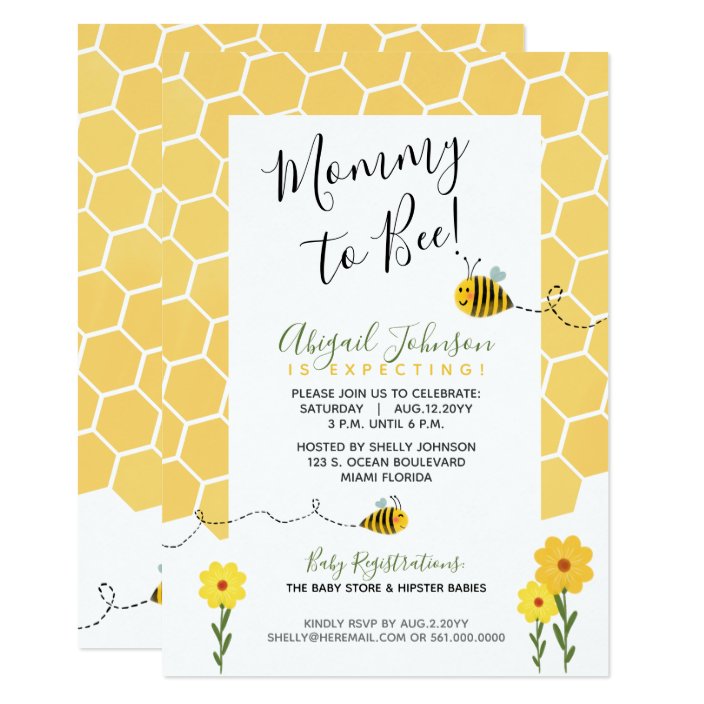 Gender Neutral Honeycomb Mommy To Bee Baby Shower Invitation Gender Neutral Honeycomb Mommy To Bee