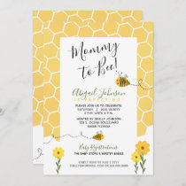Gender Neutral Honeycomb Mommy To Bee Baby Shower Invitation