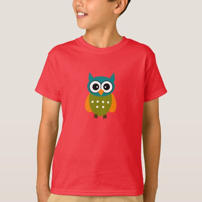 Gender Neutral Kid's Owl Tea T-Shirt (Front)
