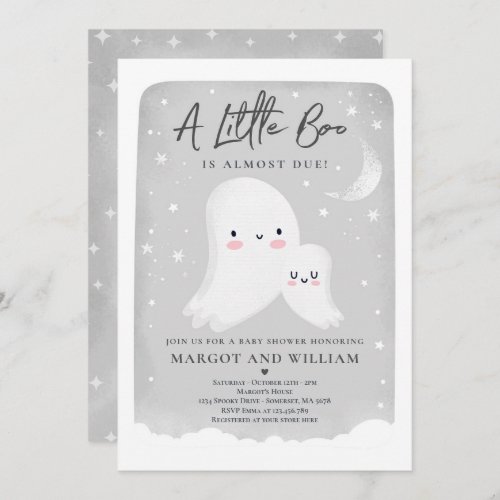 Gender Neutral Little Boo Ghost Baby Shower Invitation