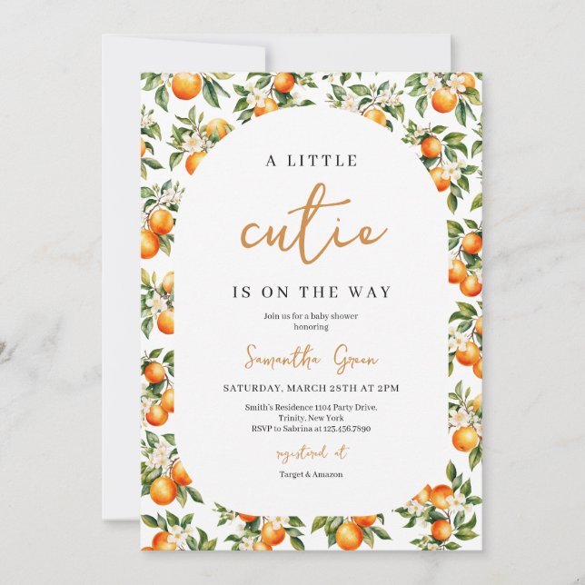 Gender Neutral Little Cutie Baby Shower Invitation (Front)