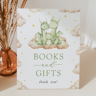 Gender Neutral Little Dragon Books and Gifts Pedestal Sign