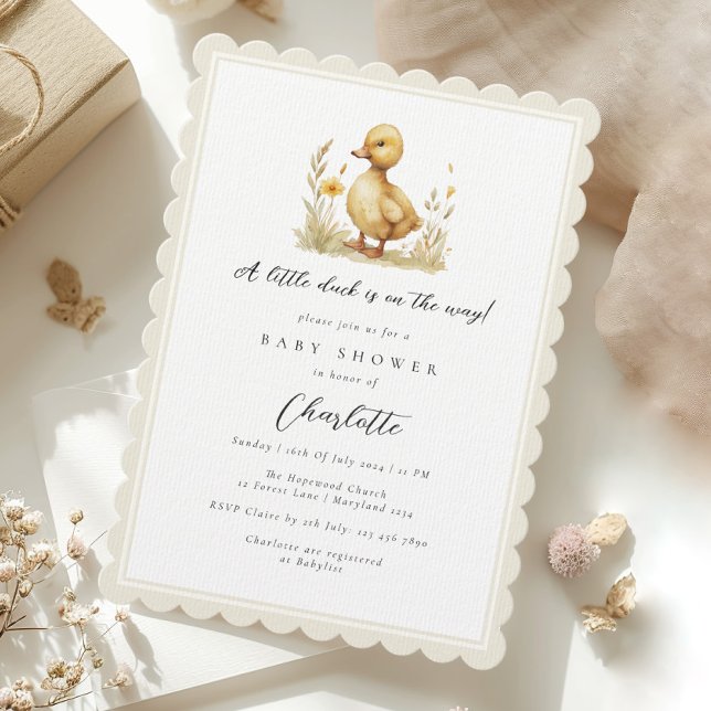 Gender Neutral Little Duck Baby Shower Invitation (Creator Uploaded)