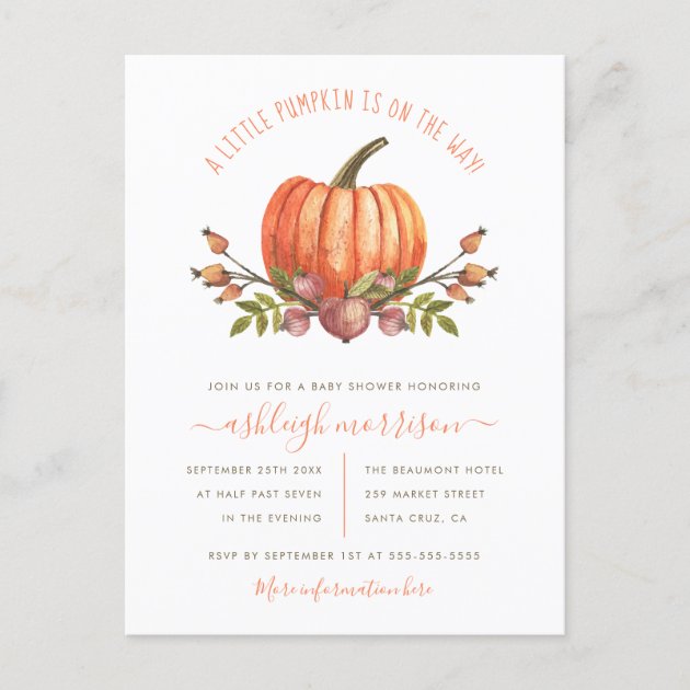 autumn baby shower invitations