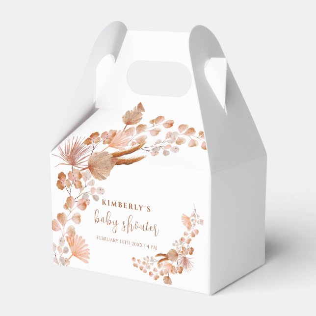 Gender Neutral Little Wildflower Boho Baby Shower  Favor Boxes (Front Side)