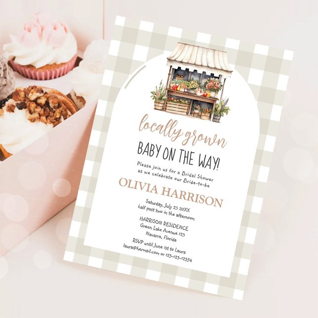 Gender Neutral Locally Grown Baby Shower Invitation (Creator Uploaded)