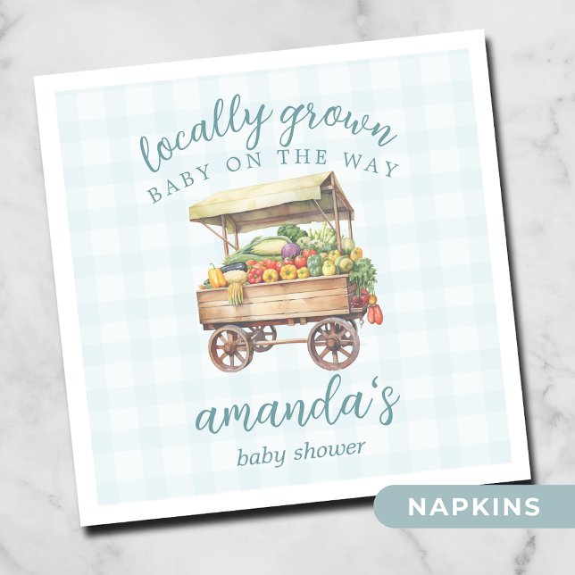 Gender Neutral Locally Grown Baby Shower Napkins (Creator Uploaded)