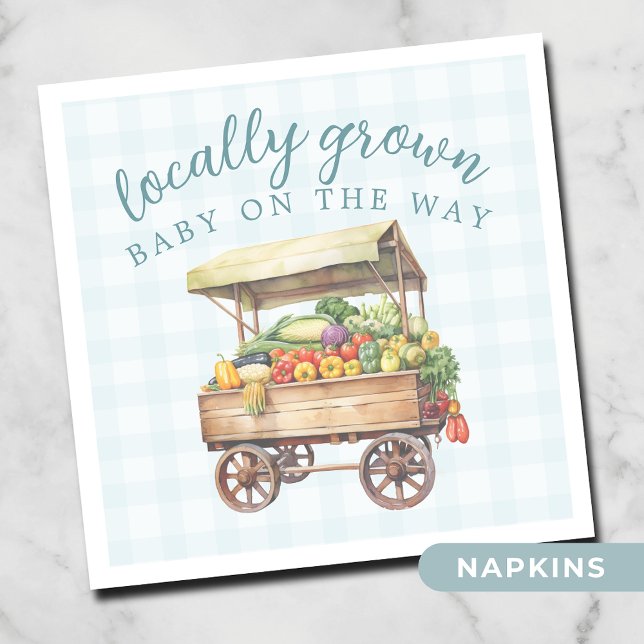 Gender Neutral Locally Grown Baby Shower Napkins (Creator Uploaded)