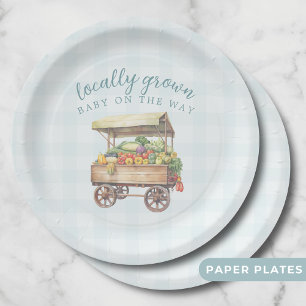 Gender Neutral Locally Grown Baby Shower Paper Plates