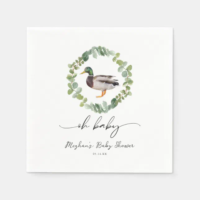 Gender Neutral Mallard Duck Baby Shower Napkins Zazzle