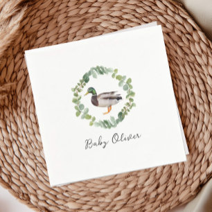Gender Neutral Mallard Duck Baby Shower  Napkins