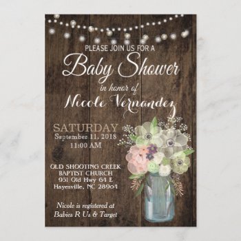 Gender Neutral Mason Jar Baby Shower Invitation by Precious_Baby_Gifts at Zazzle