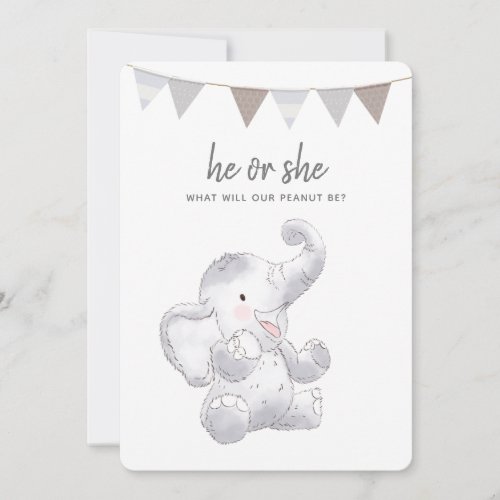 Gender Neutral Modern Baby Elephant Party Invitation