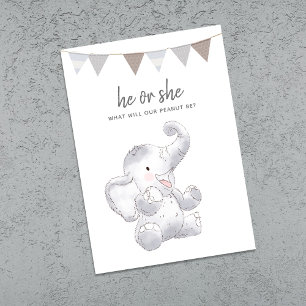 Gender Neutral Modern Baby Elephant Party Invitation