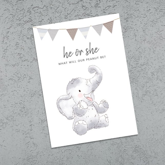 Gender Neutral Modern Baby Elephant Party Invitation (Creator Uploaded)