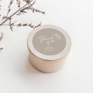 Gender Neutral Modern Baby Shower Thank You  Classic Round Sticker