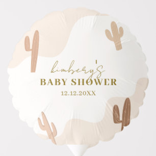 Gender Neutral Modern Boho Cactus Baby Shower Balloon