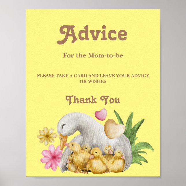 Gender Neutral Mommy and Baby Cute Advice Poster (Front)