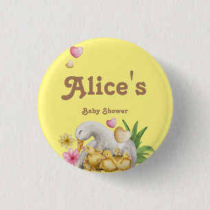 Gender Neutral Mommy and Baby Cute Baby Shower Button