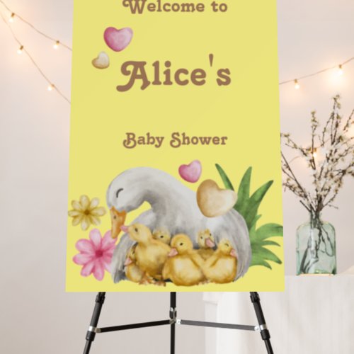 Gender Neutral Mommy and Baby Cute Baby Shower Foam Board