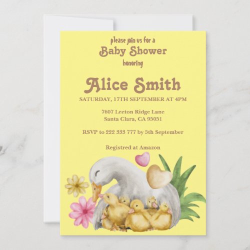 Gender Neutral Mommy and Baby Cute Baby Shower Invitation