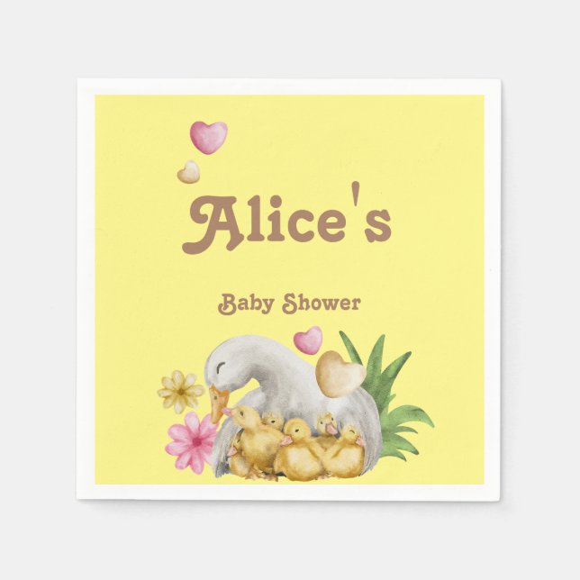 Gender Neutral Mommy and Baby Cute Baby Shower Napkins (Front)