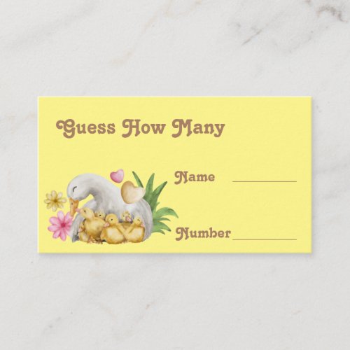 Gender Neutral Mommy and Baby Cute Guess How Many Enclosure Card