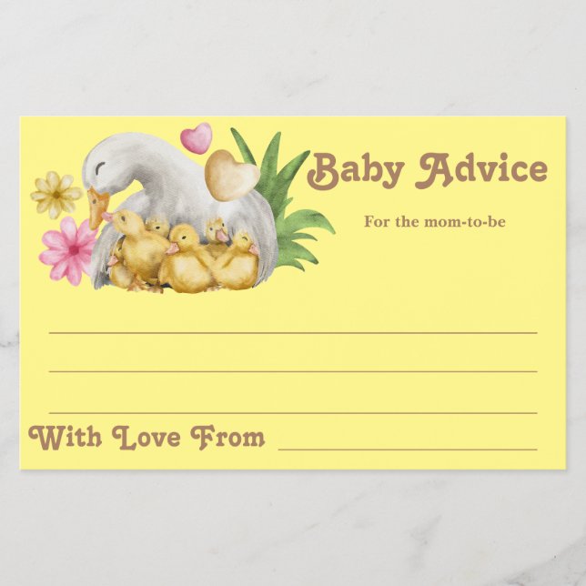 Gender Neutral Mommy and Baby Cute Words of Advice Flyer (Front)
