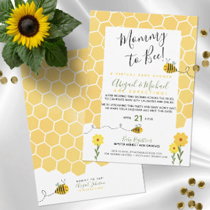 Gender Neutral Mommy To Bee Virtual Baby Shower Invitation