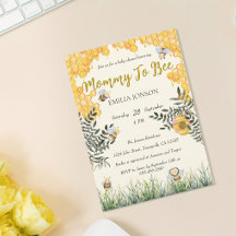 Gender Neutral Mommy to Bee Watercolor Baby Shower
