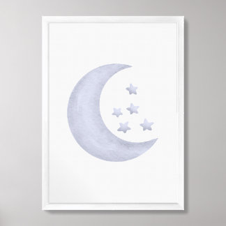 Gender Neutral Moon for Nursery room Decor Art.