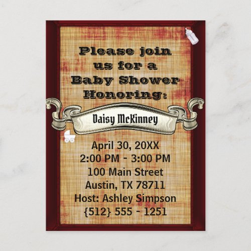 Gender Neutral New Baby Shower Invitation Postcard