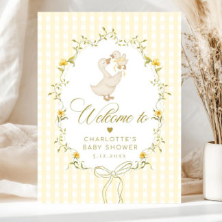 Gender Neutral New Silly Goose Baby Shower Sign