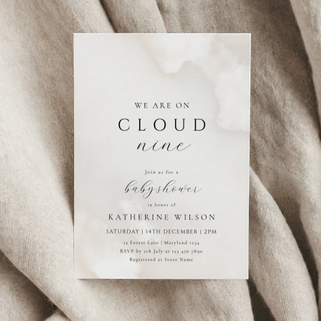 Gender Neutral On Cloud Nine Baby Shower Invitation (Creator Uploaded)
