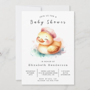 Gender Neutral Online Duck Baby Shower Invitation