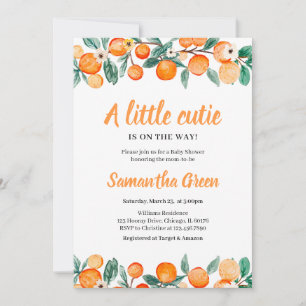 Gender Neutral Orange Citrus Baby Shower Invitation