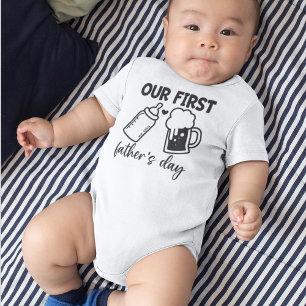Gender Neutral "Our First Father's Day" Kids Baby Bodysuit