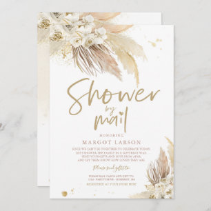 Gender Neutral Pampas Grass Baby Shower By Mail Invitation
