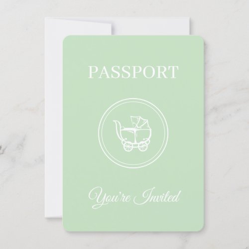 Gender Neutral Passport Travel Baby Shower Invitation