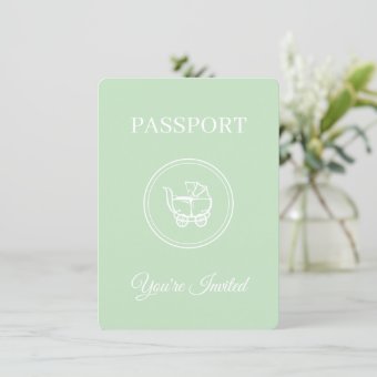 Gender Neutral Passport Travel Baby Shower Invitation | Zazzle